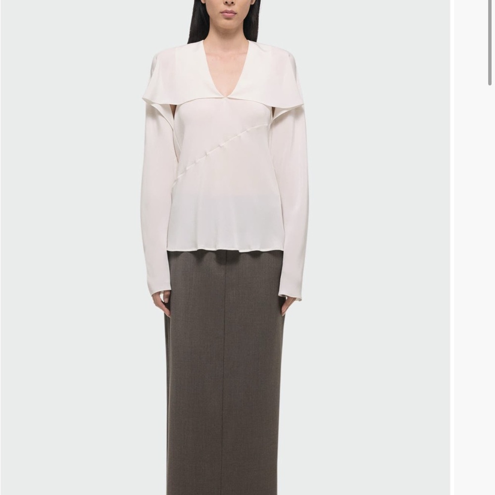 NWT Helmut Lang Silk Scarf Blouse 2 | Convertible Multi-Way Top | White